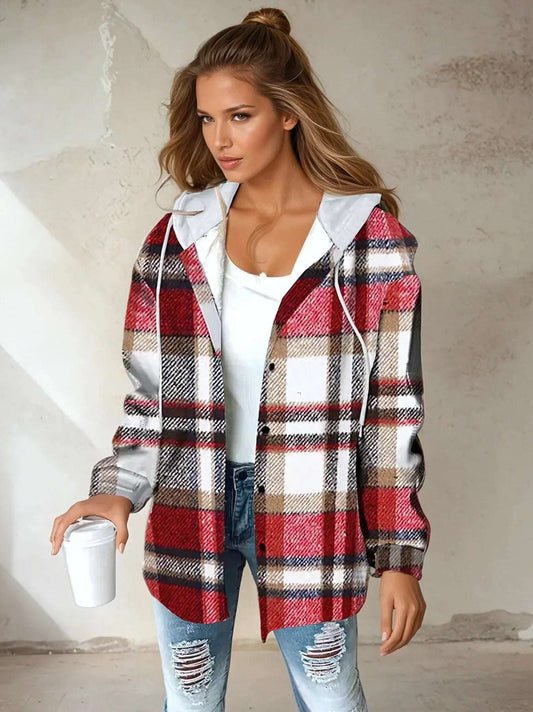 Kristal - Flannel Hooded Jacket - LondonVog