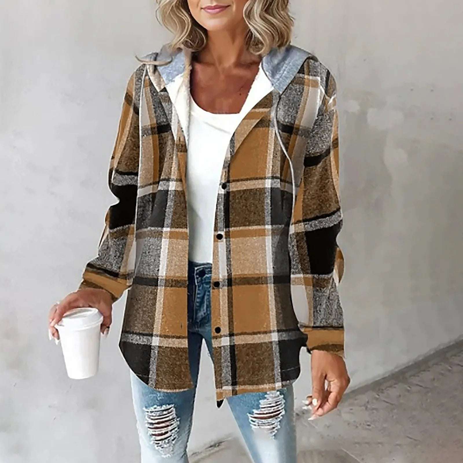 Kristal - Flannel Hooded Jacket - LondonVog