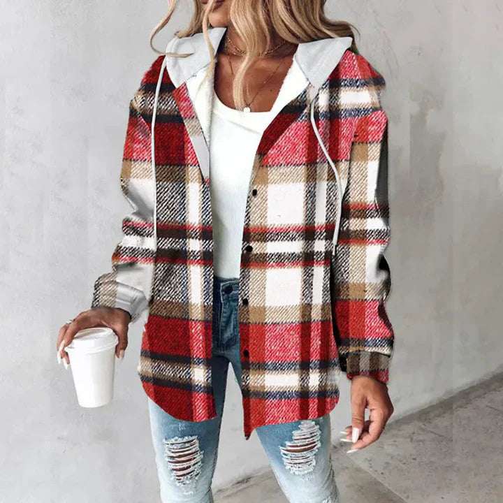 Kristal - Flannel Hooded Jacket - LondonVog