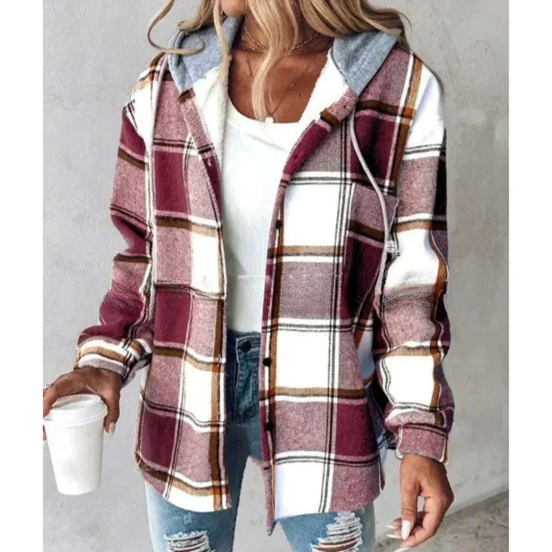 Kristal - Flannel Hooded Jacket - LondonVog